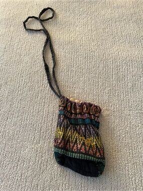 Boho Multicolor Drawstring Crossbody Draw String Bag